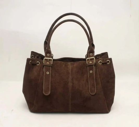 Sac Alma chocolat suédine précommande expédition le 17/09 MaisonPerla Collection