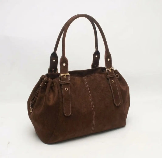 Sac Alma chocolat suédine précommande expédition le 17/09 MaisonPerla Collection