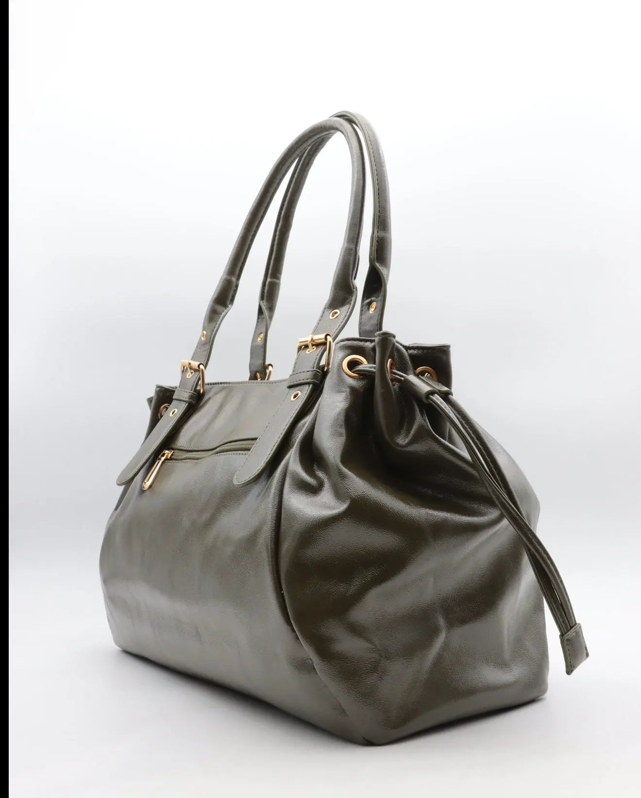 Sac Alma kaki brillant MaisonPerla Collection