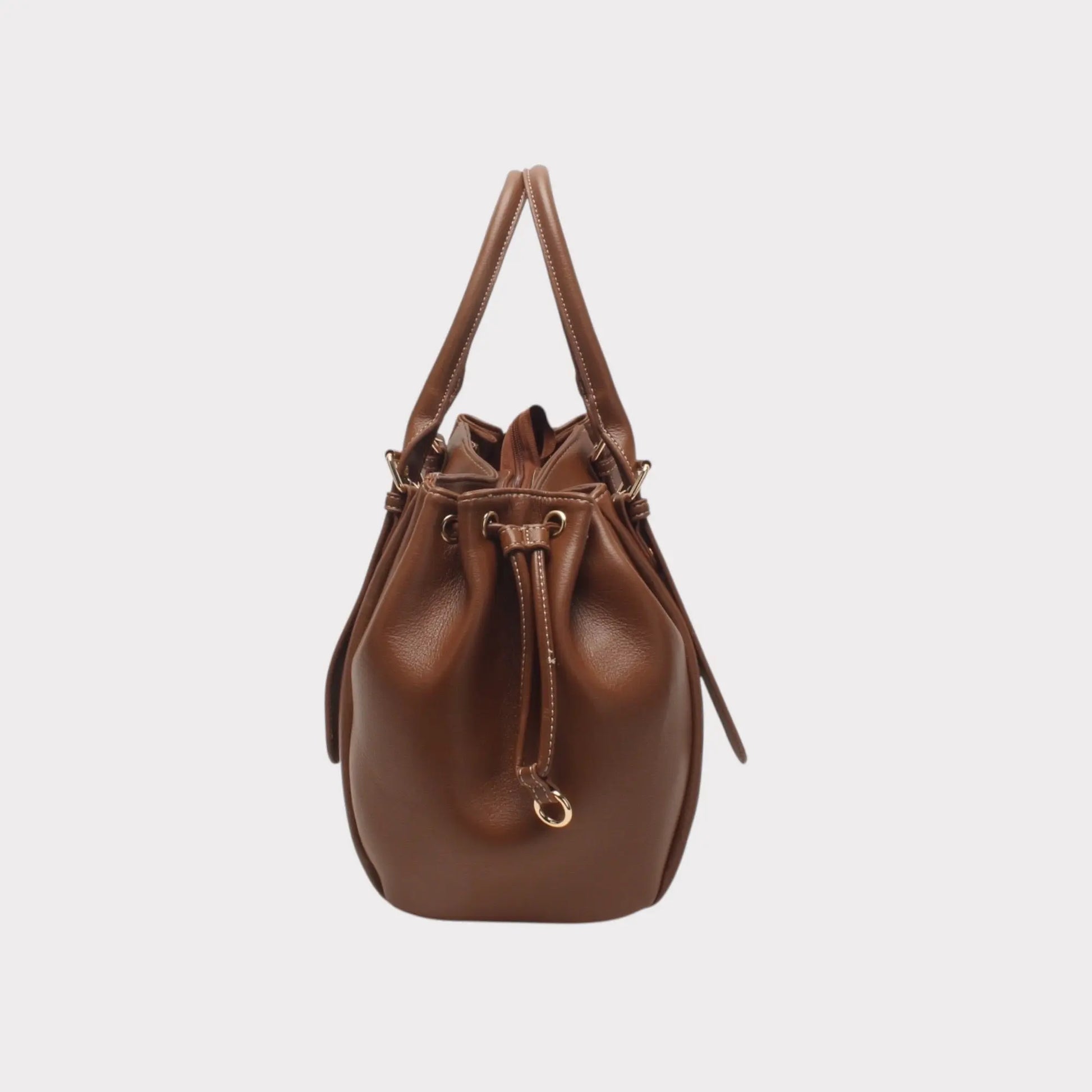 Sac Alma marron lisse MaisonPerla Collection
