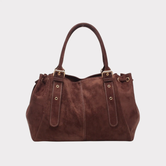 Sac Alma marron suédine MaisonPerla Collection