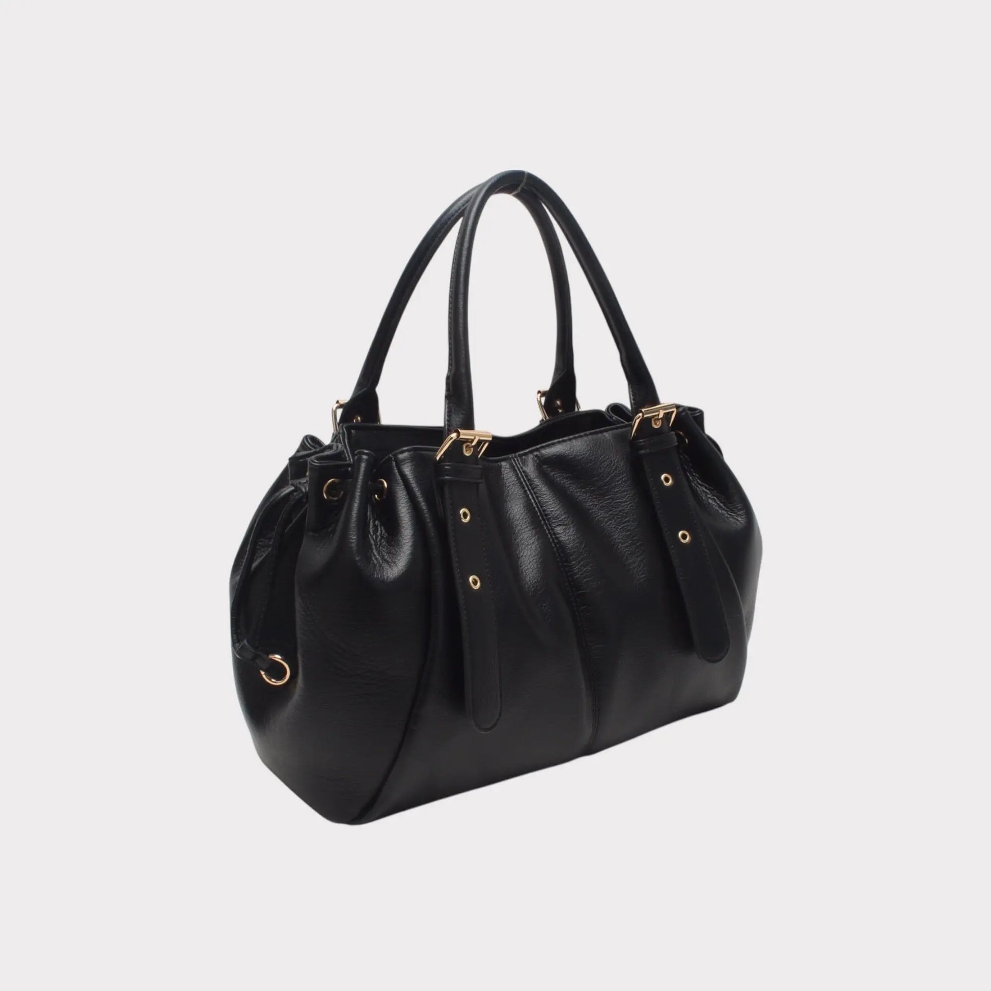 Sac Alma noir lisse MaisonPerla Collection