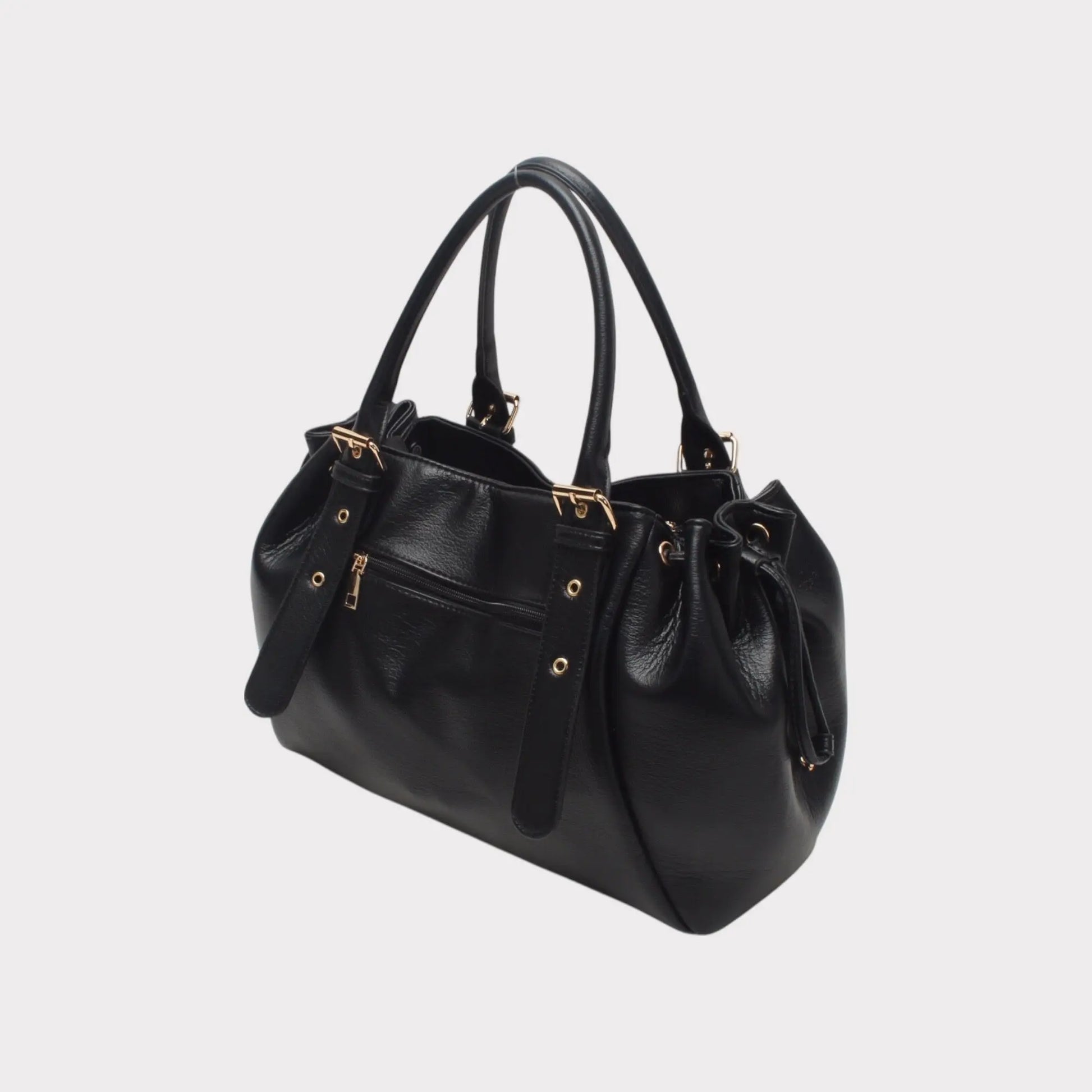 Sac Alma noir lisse MaisonPerla Collection