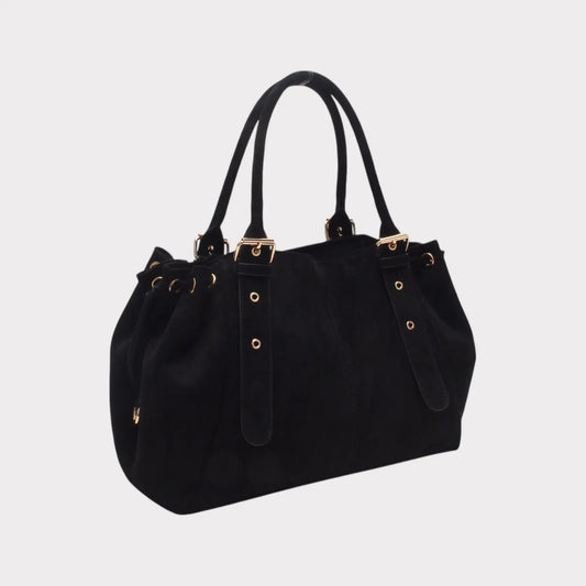 Sac Alma noir suédine MaisonPerla Collection