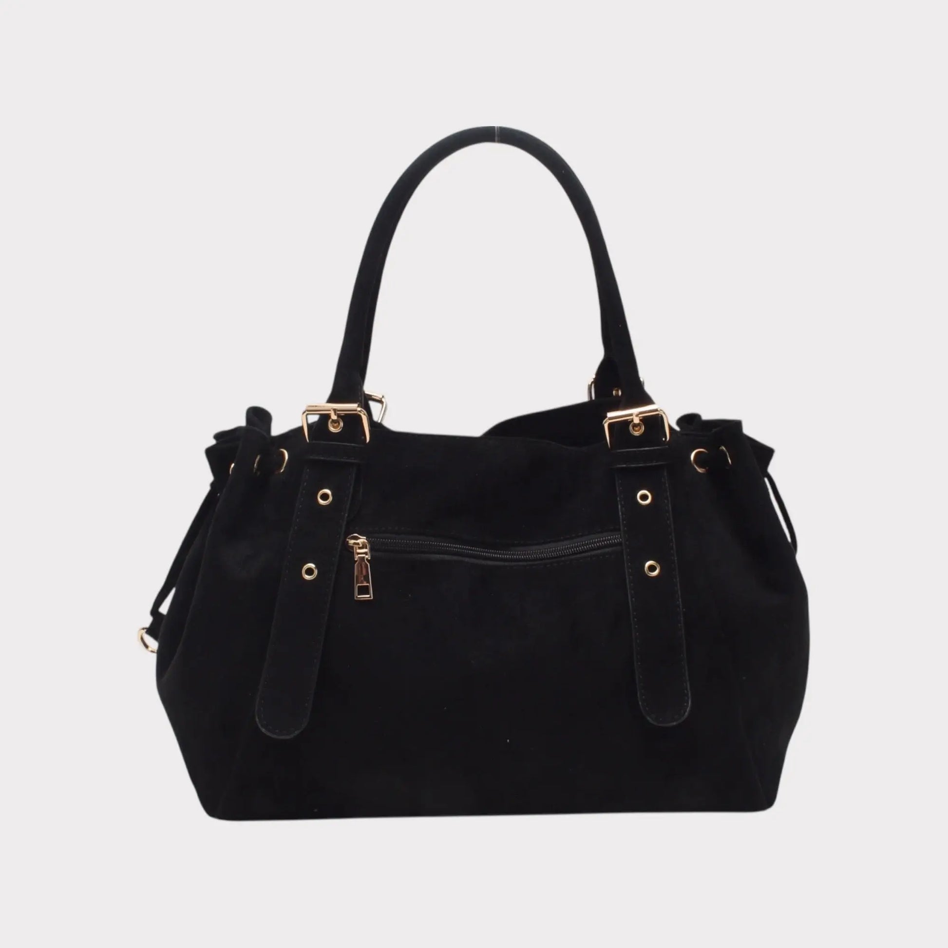 Sac Alma noir suédine MaisonPerla Collection