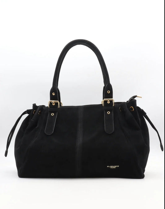Sac Alma noir suédine précommande expédition le 11/08 MaisonPerla Collection