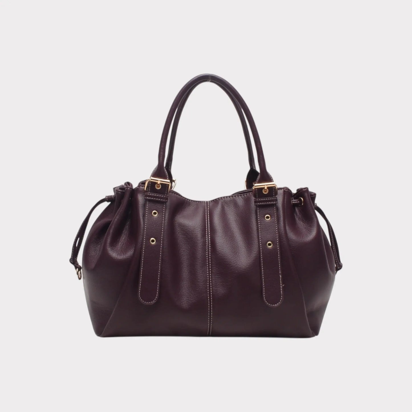 Sac Alma prune lisse MaisonPerla Collection
