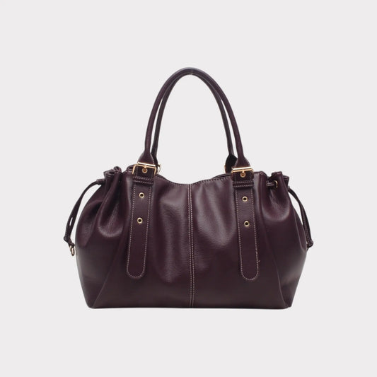 Sac Alma prune lisse MaisonPerla Collection