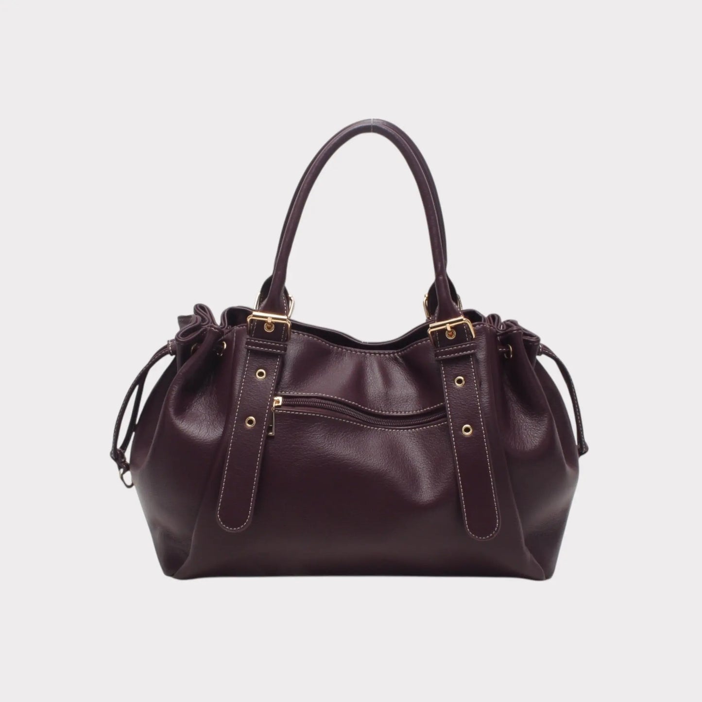 Sac Alma prune lisse MaisonPerla Collection