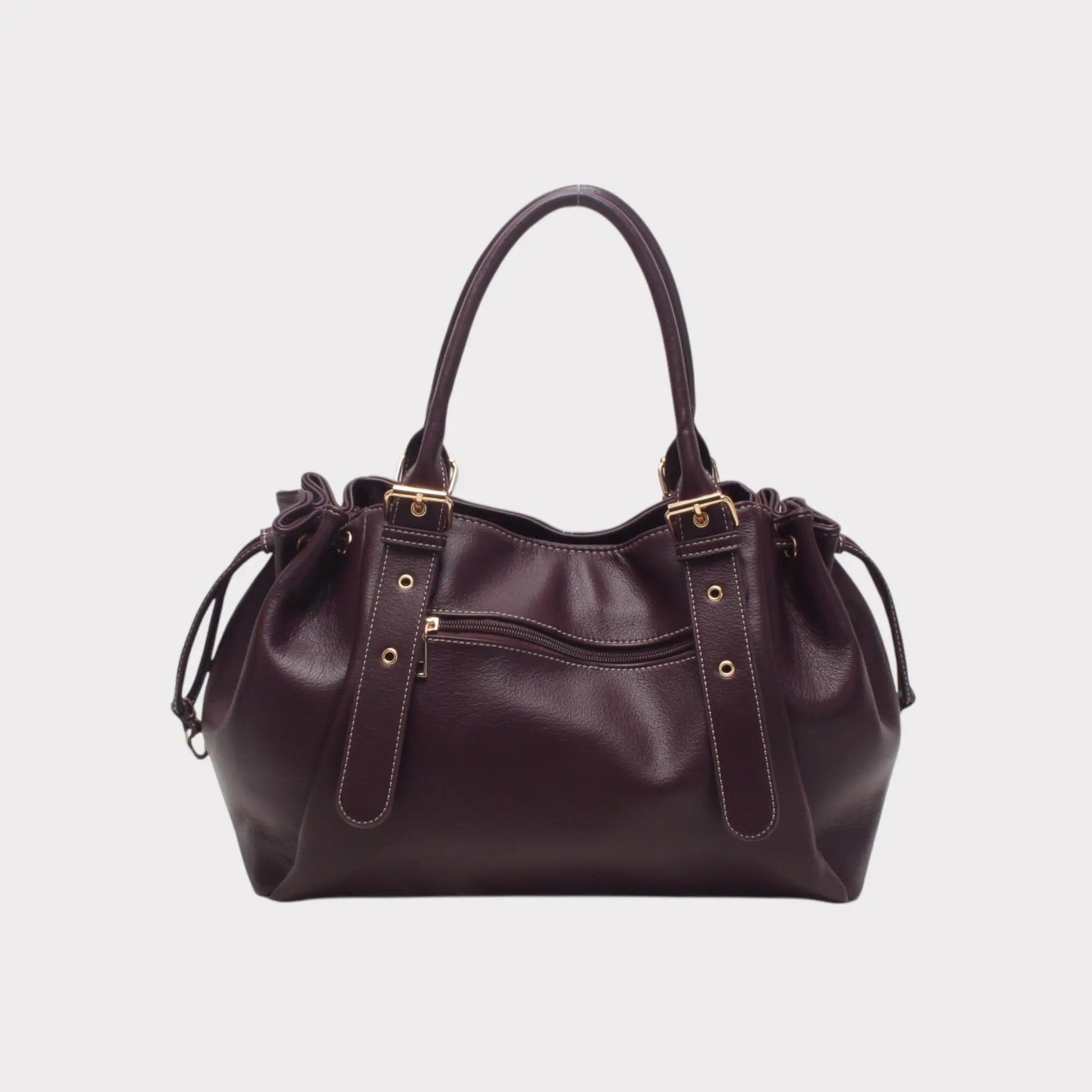 Sac Alma prune lisse MaisonPerla Collection
