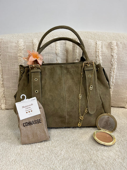 Sac Alma suédine Matcha MaisonPerla Collection