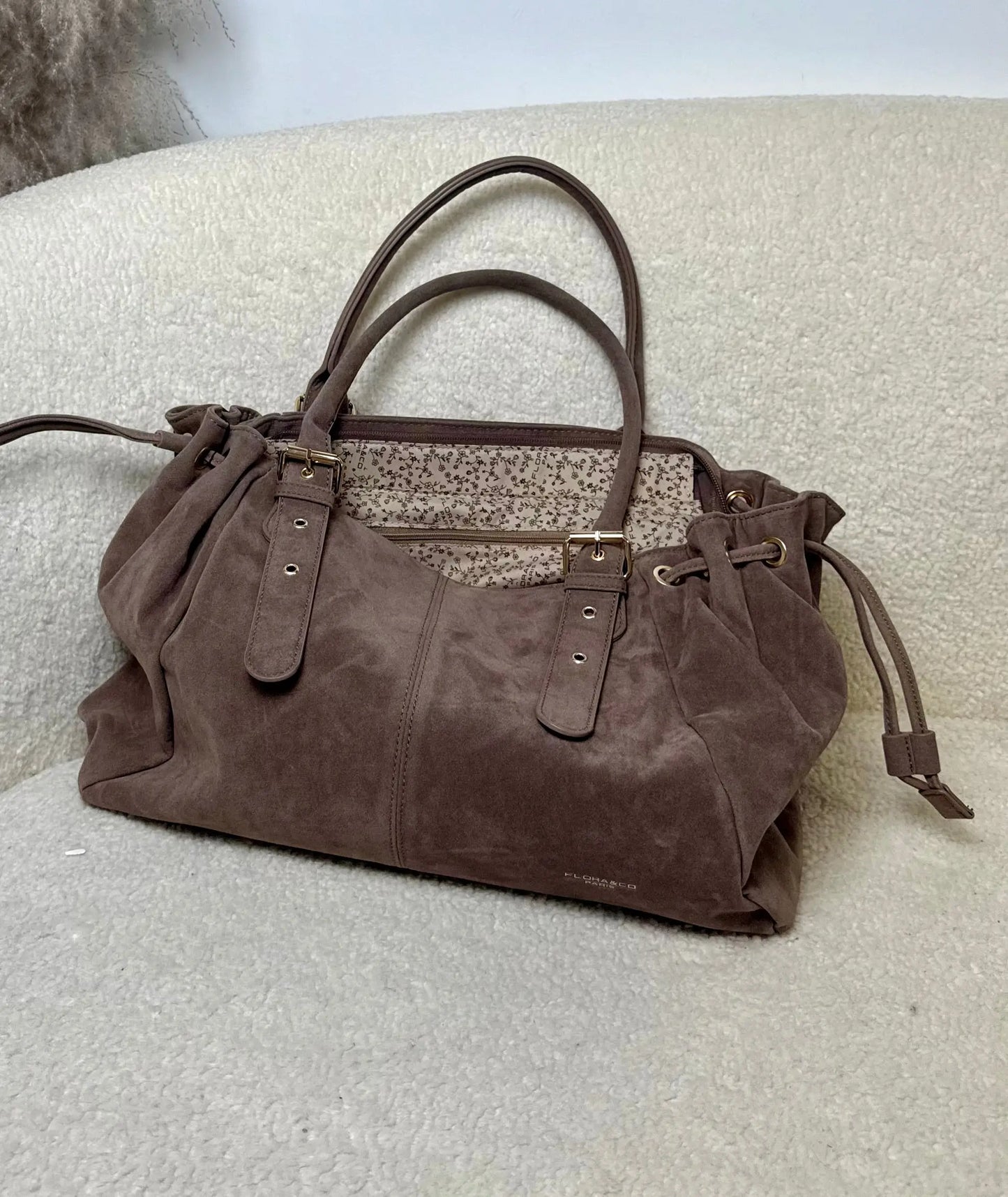 Sac Alma suédine beige MaisonPerla Collection