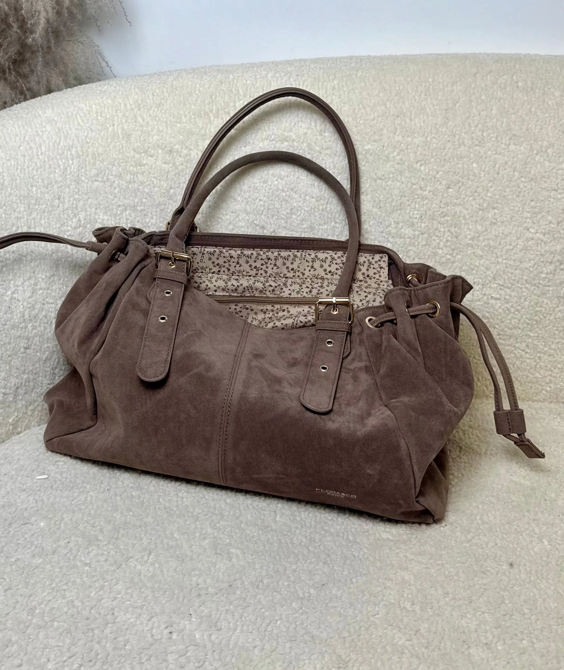 Sac Alma suédine beige MaisonPerla Collection