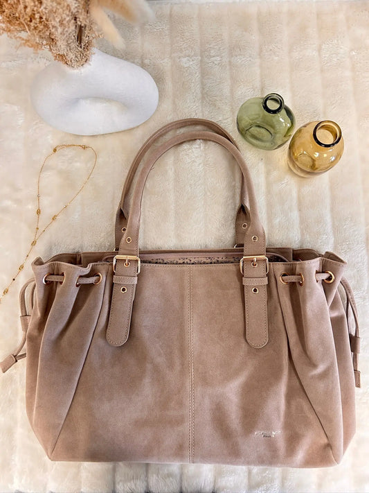 Sac Alma suédine beige MaisonPerla Collection