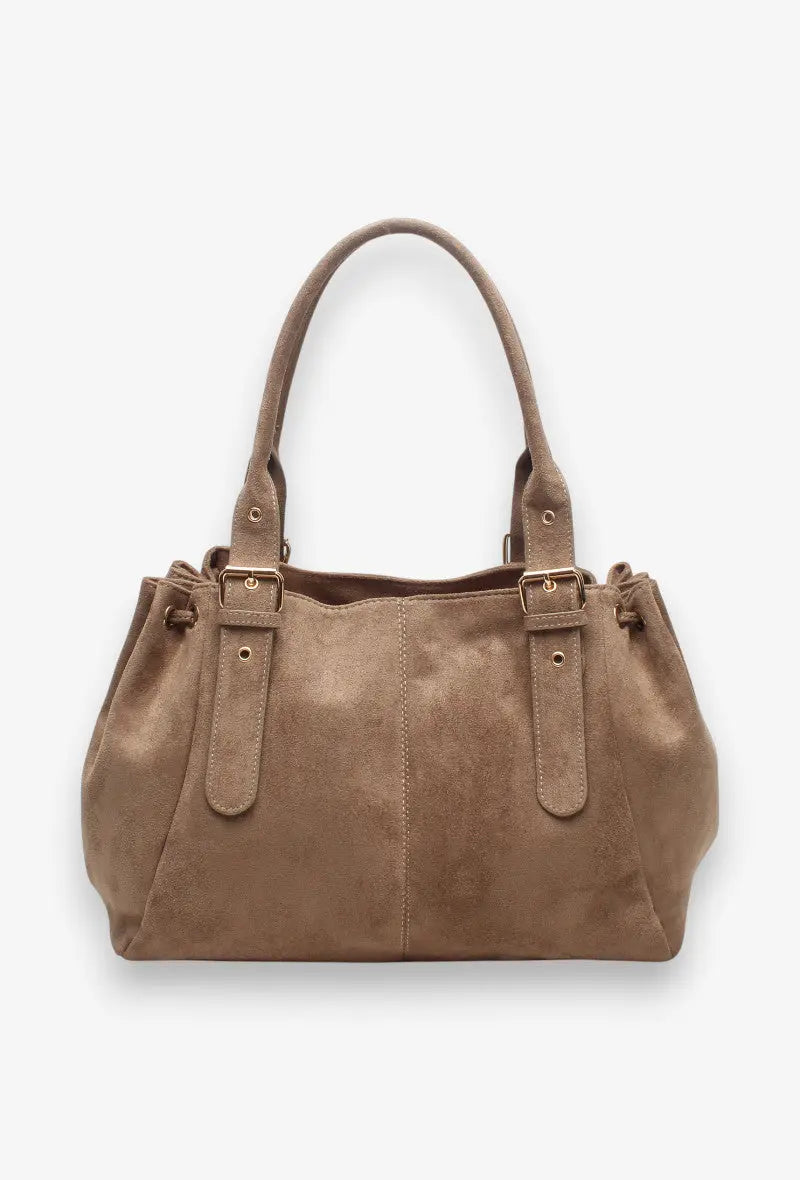 Sac Alma taupe suédine MaisonPerla Collection