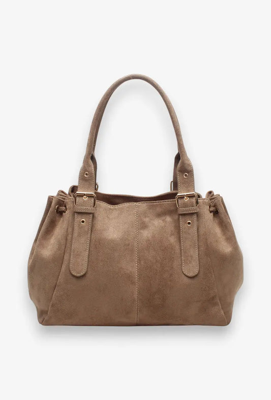 Sac Alma taupe suédine MaisonPerla Collection