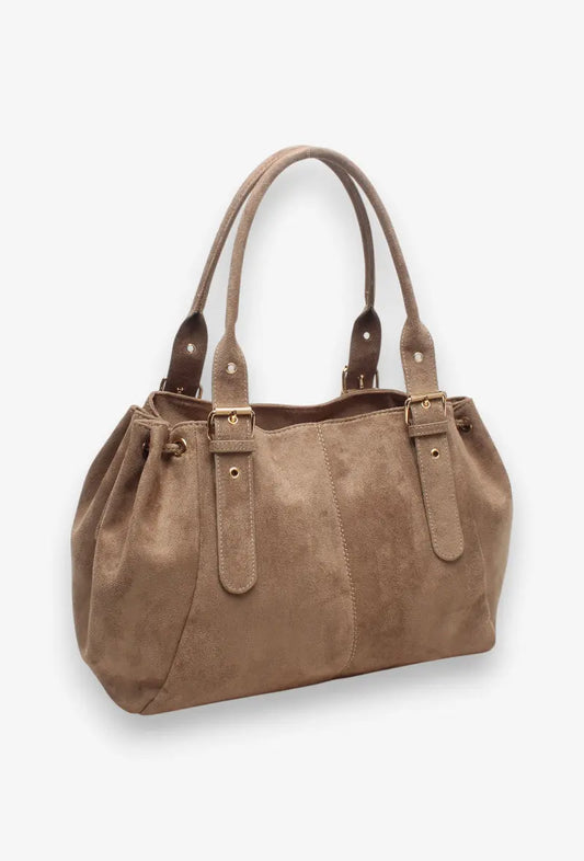 Sac Alma taupe suédine MaisonPerla Collection