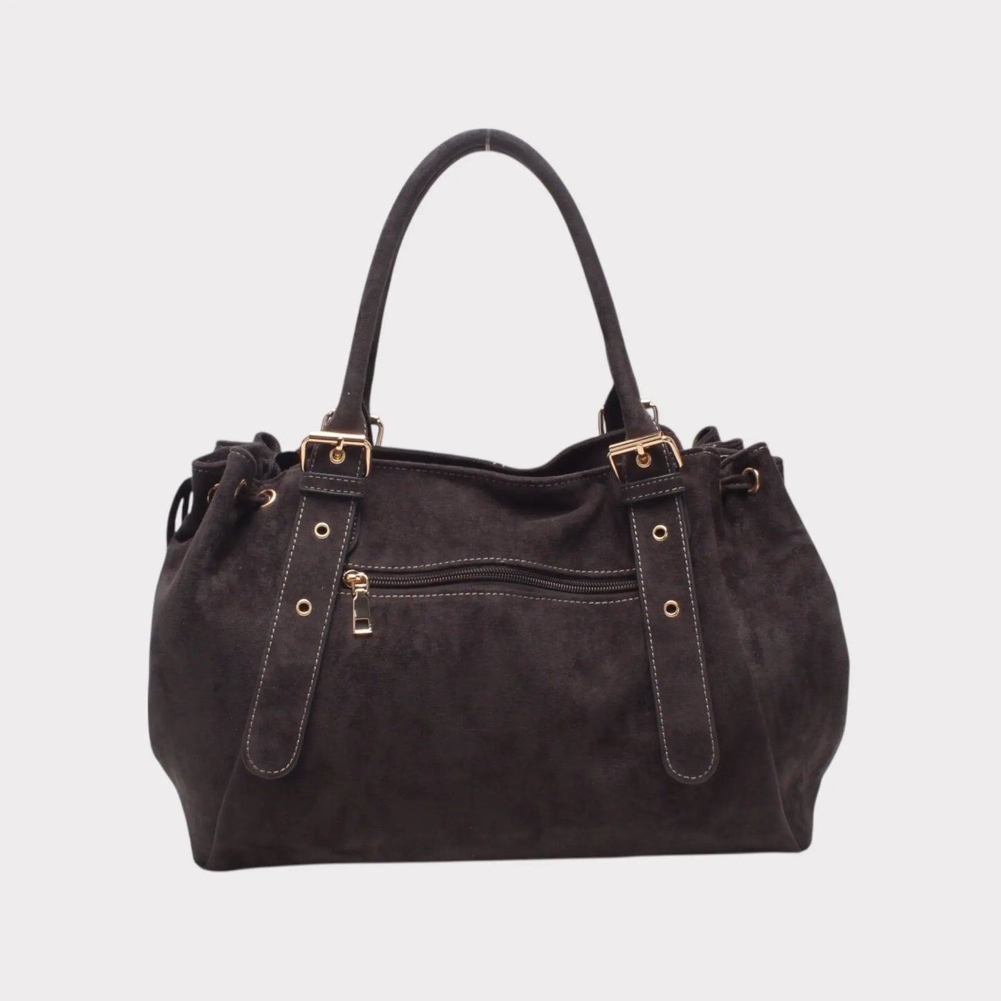 Sac Alman gris suédine MaisonPerla Collection