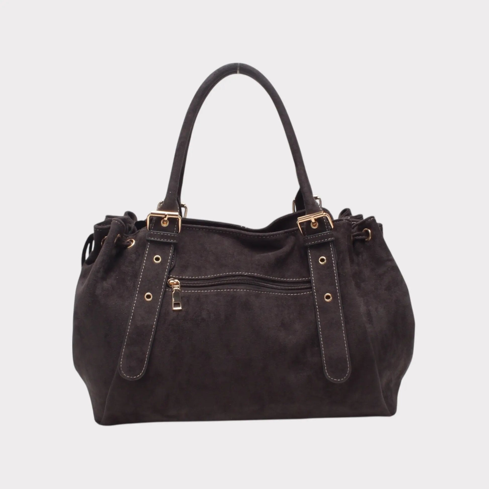 Sac Alman gris suédine MaisonPerla Collection