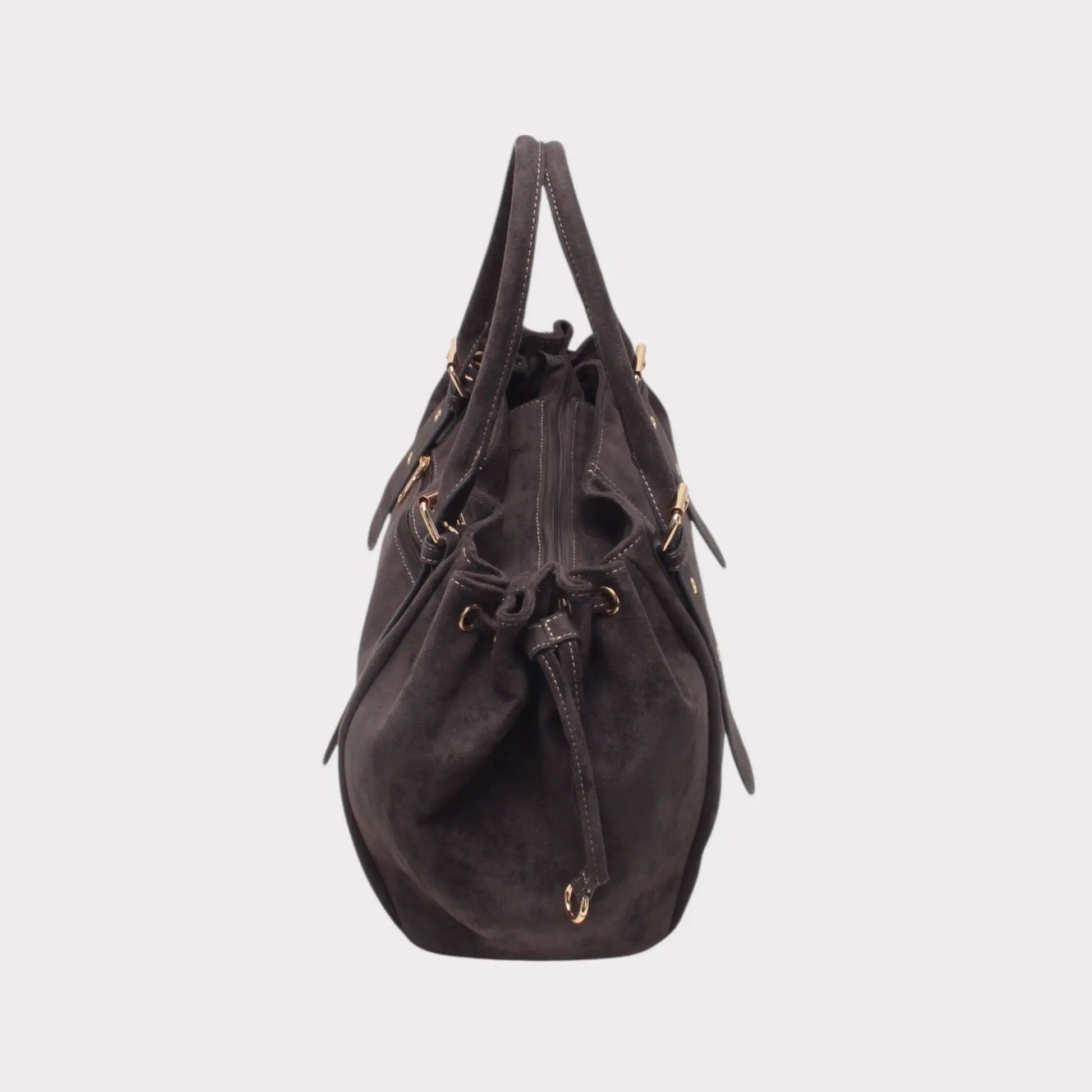Sac Alman gris suédine MaisonPerla Collection
