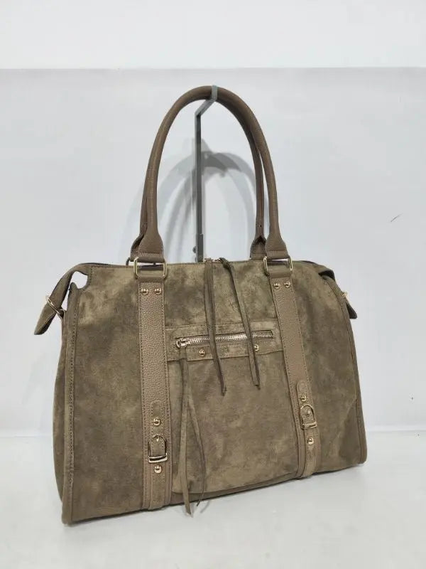 Sac Elsa XL suédine beige précommande expédition le 28/08 MaisonPerla Collection