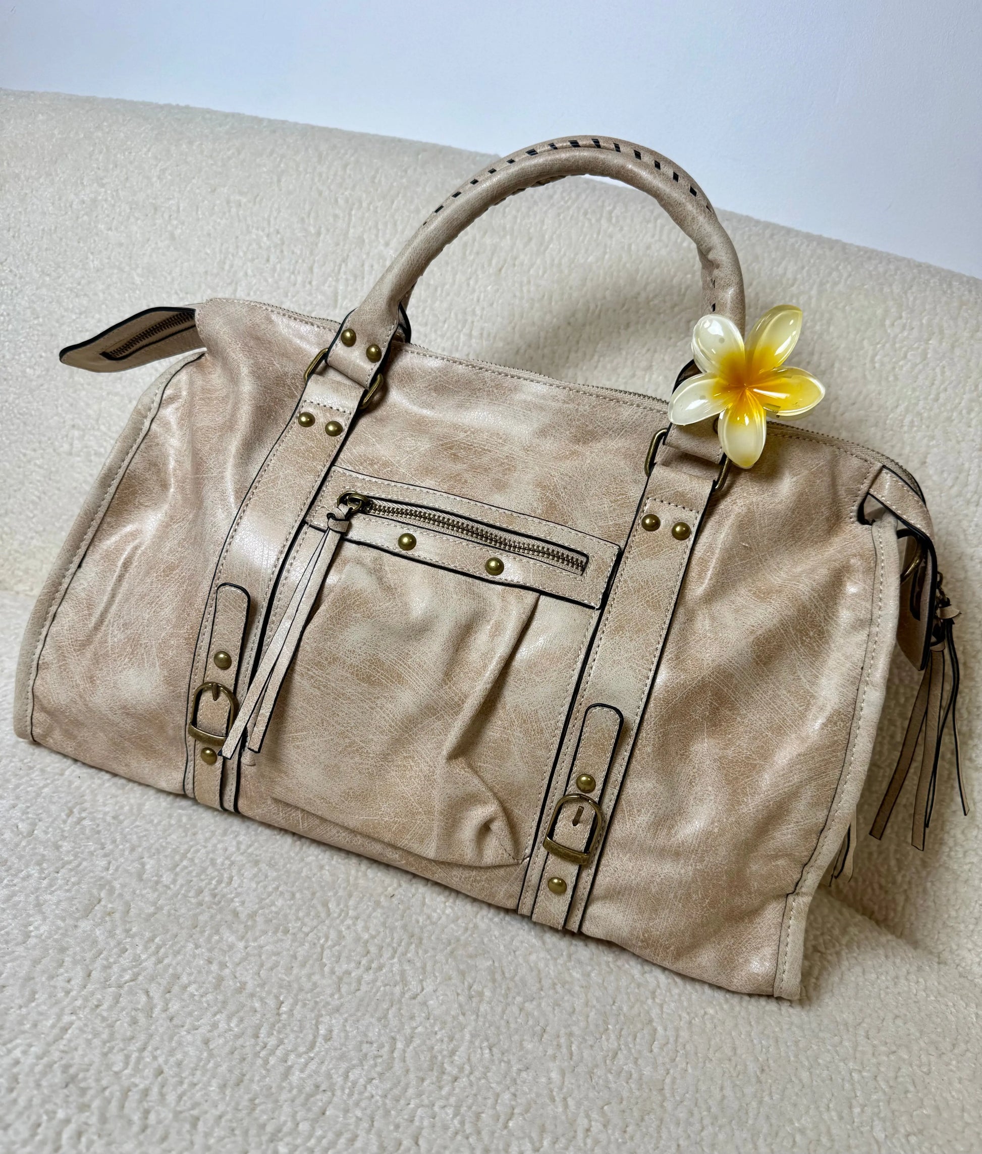 Sac Elsa XXL brillant beige MaisonPerla Collection
