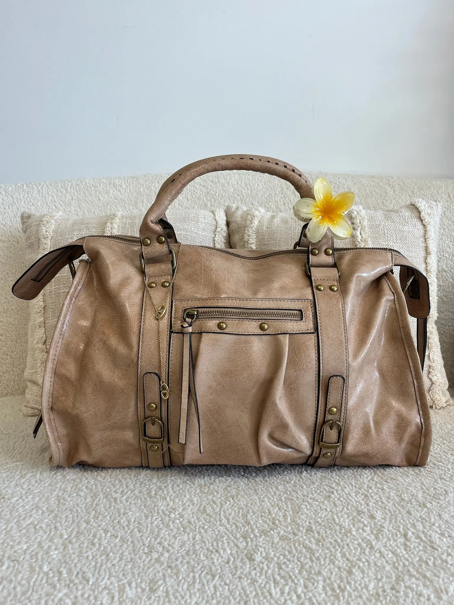 Sac Elsa XXL brillant taupe MaisonPerla Collection
