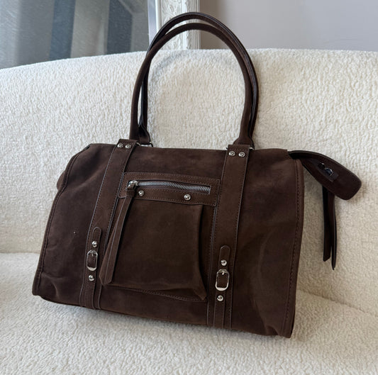 Sac Elsa XXL chocolat MaisonPerla Collection