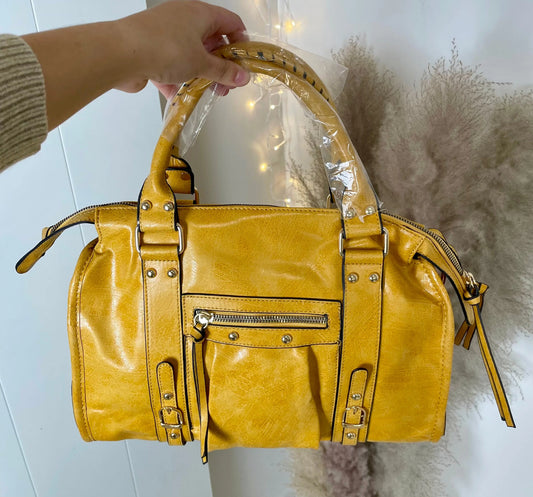 Sac Elsa brillant jaune XL MaisonPerla Collection