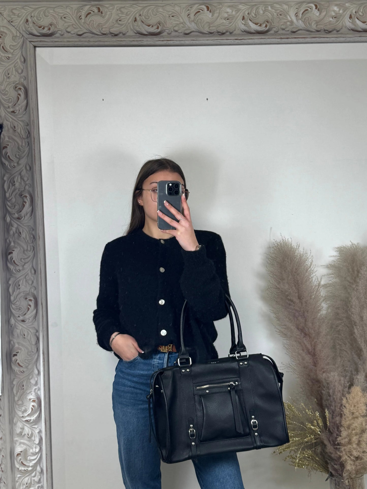 Maxi sac Elsa ancien noir mat XXL MaisonPerla Collection