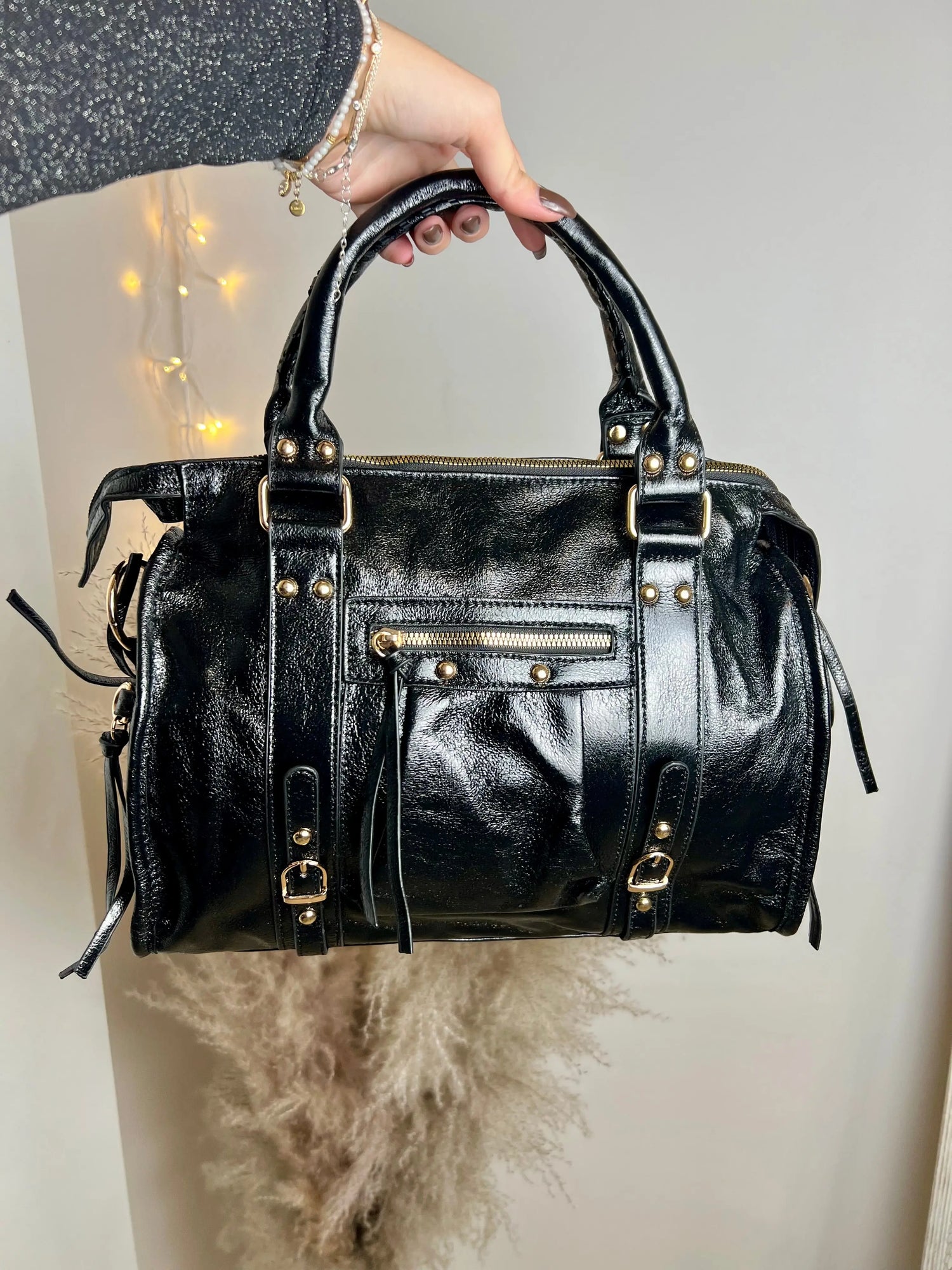Sac Elsa paillettes noir XL MaisonPerla Collection