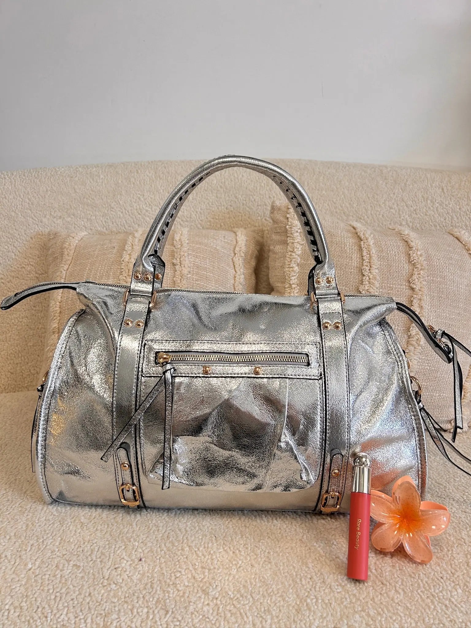 Sac Elsa paillettes silver XL MaisonPerla Collection
