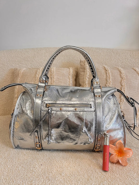 Sac Elsa paillettes silver XL MaisonPerla Collection