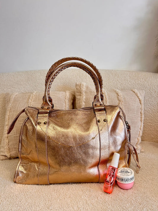 Sac Mila cuir champagne XXL précommande expédition le 20/08 MaisonPerla Collection