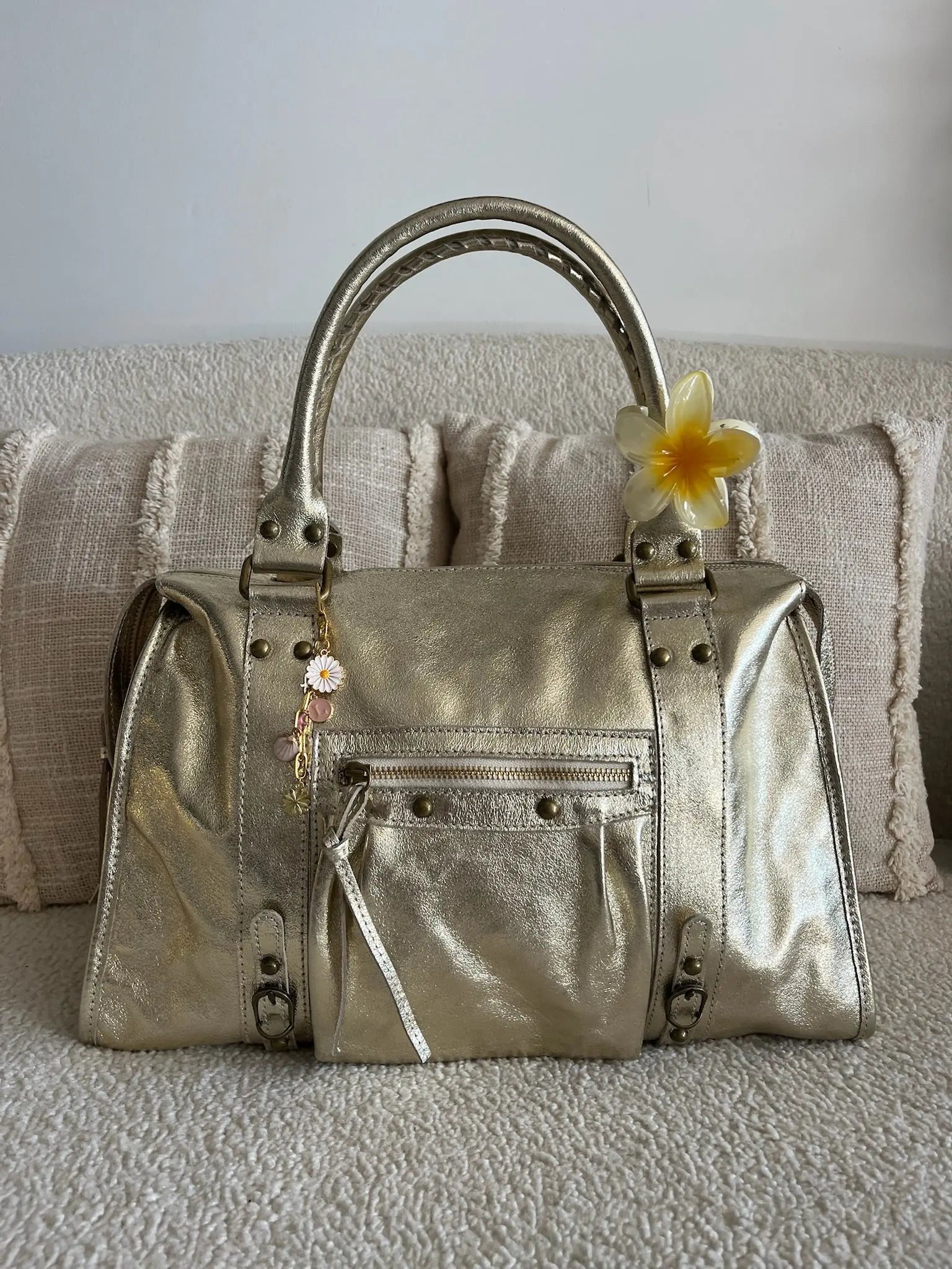 Sac Mila cuir doré XXL MaisonPerla Collection