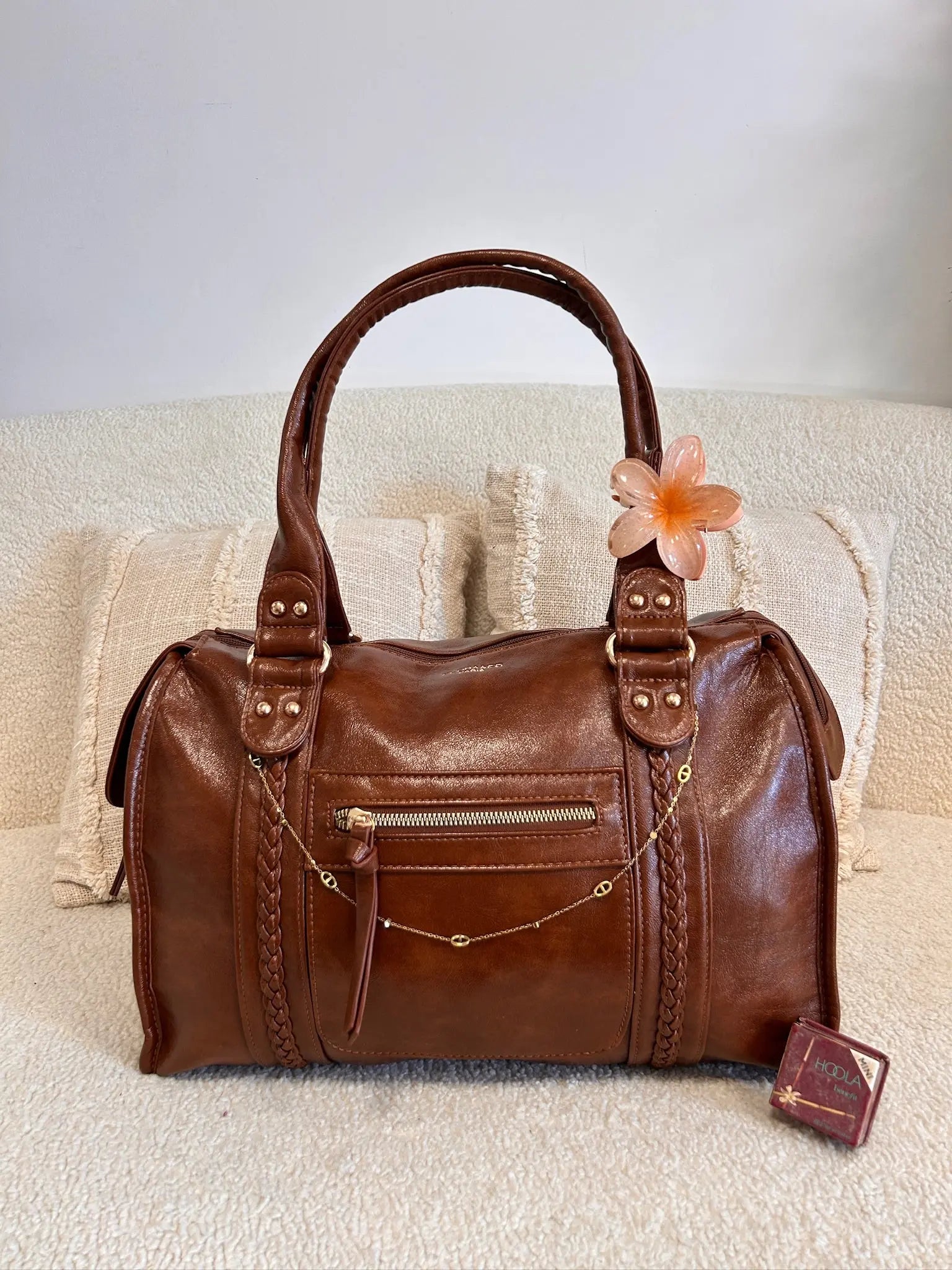 Sac Nina brillant camel MaisonPerla Collection