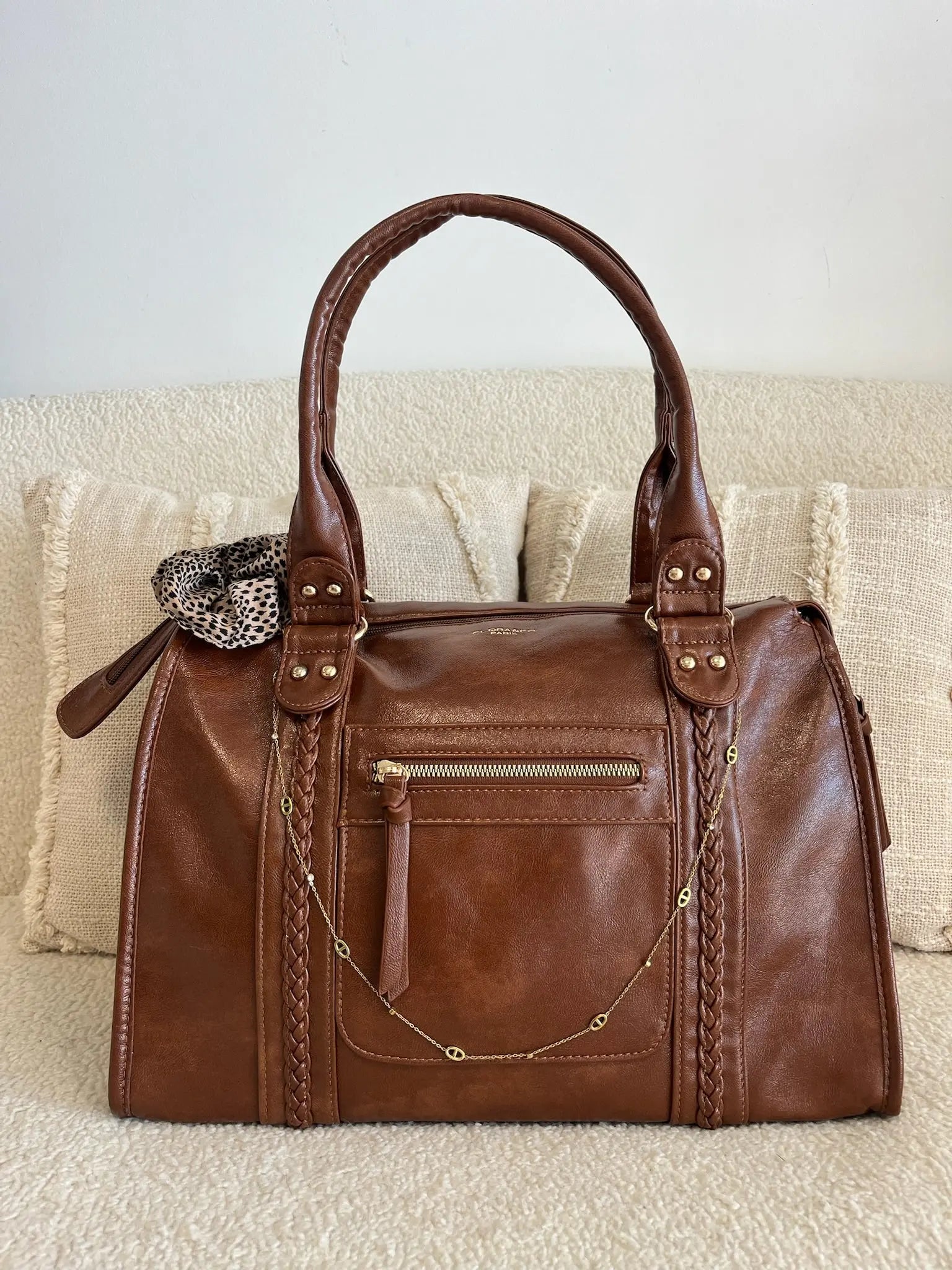Sac Nina brillant camel MaisonPerla Collection