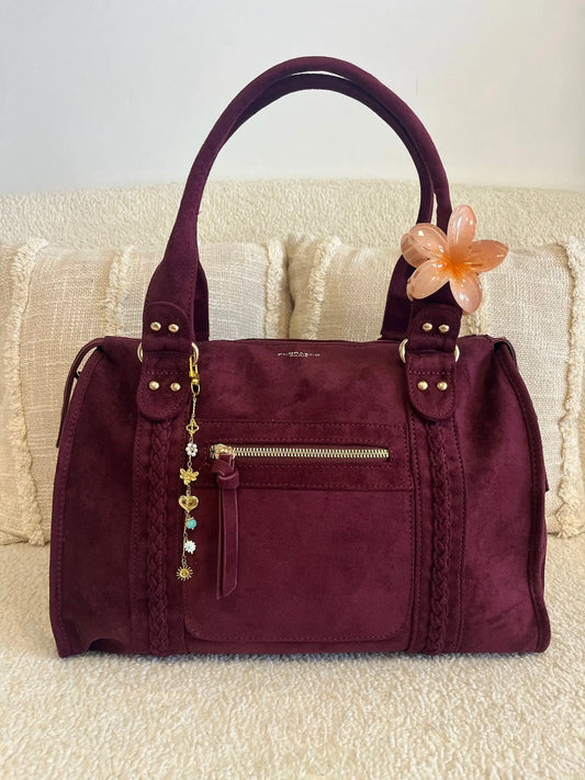 Sac Nina suédine bordeaux MaisonPerla Collection