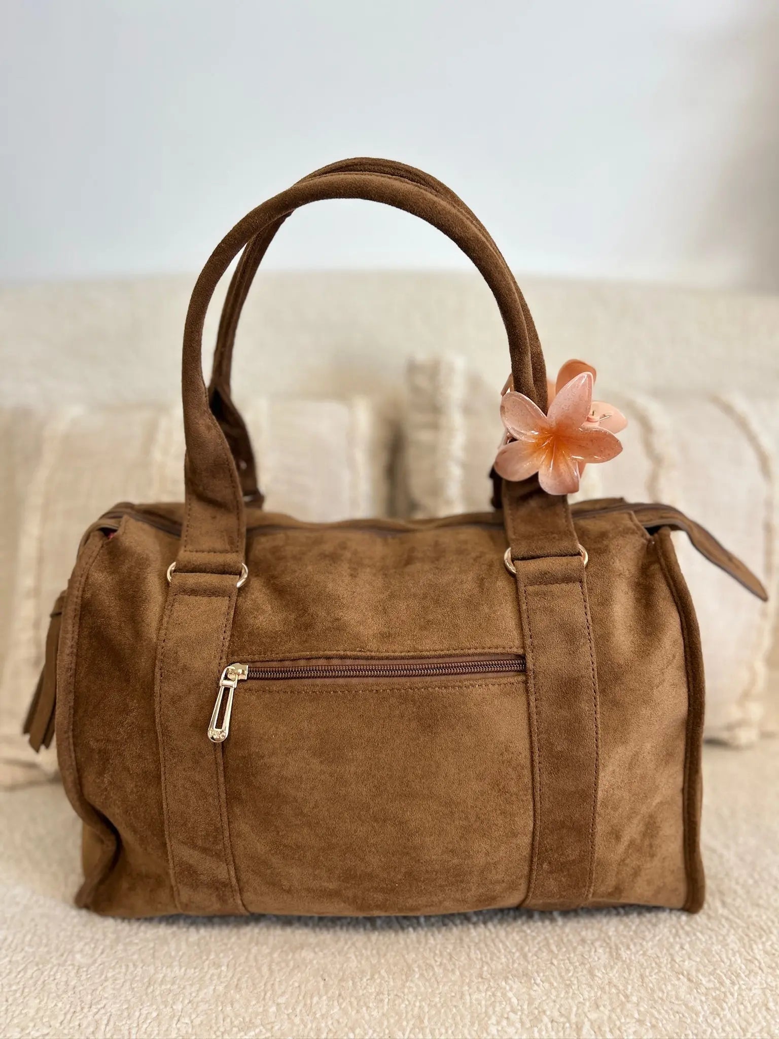 Sac Nina suédine camel MaisonPerla Collection