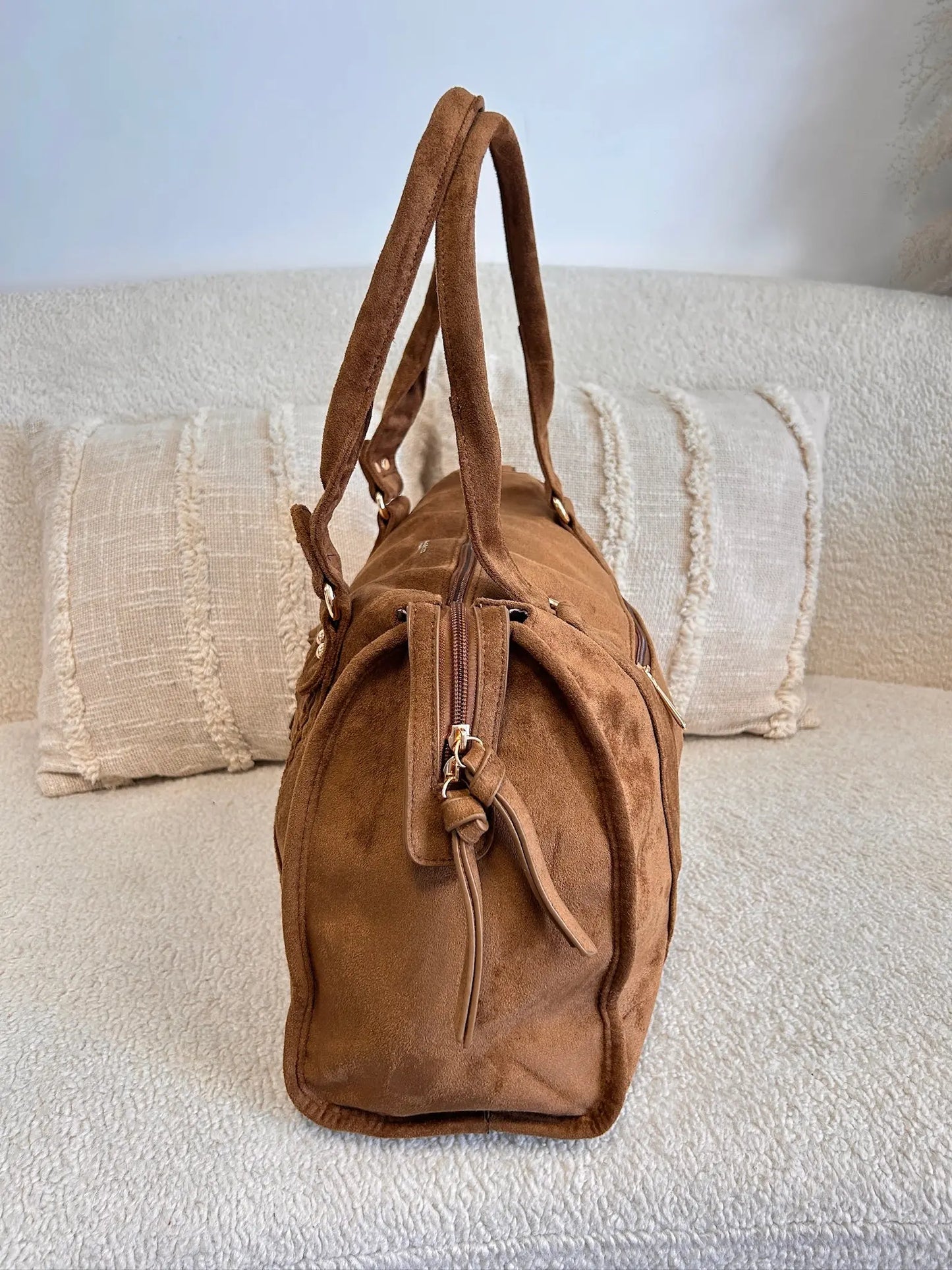 Sac Nina suédine camel MaisonPerla Collection