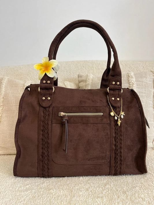 Sac Nina suédine chocolat MaisonPerla Collection