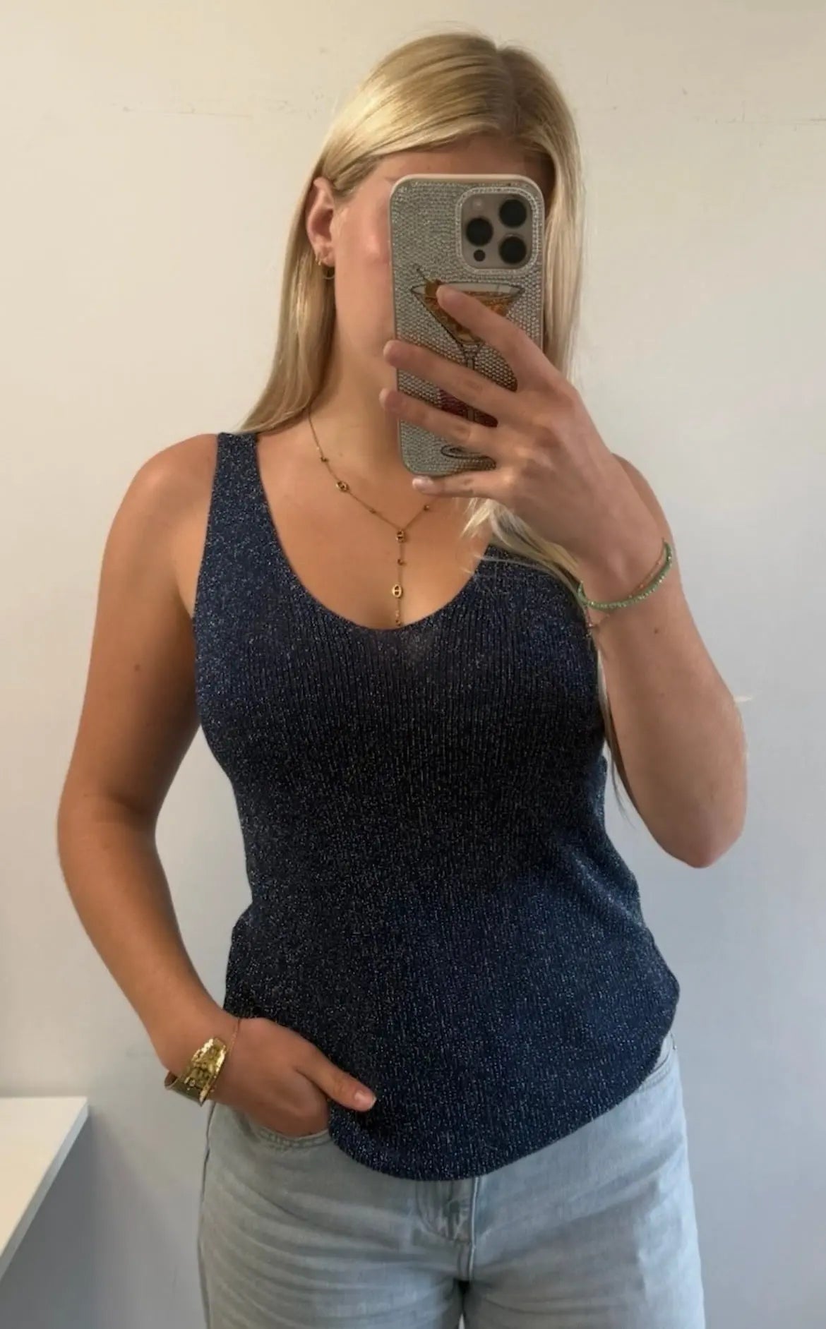 Top Victoria bleu marine MaisonPerla Collection