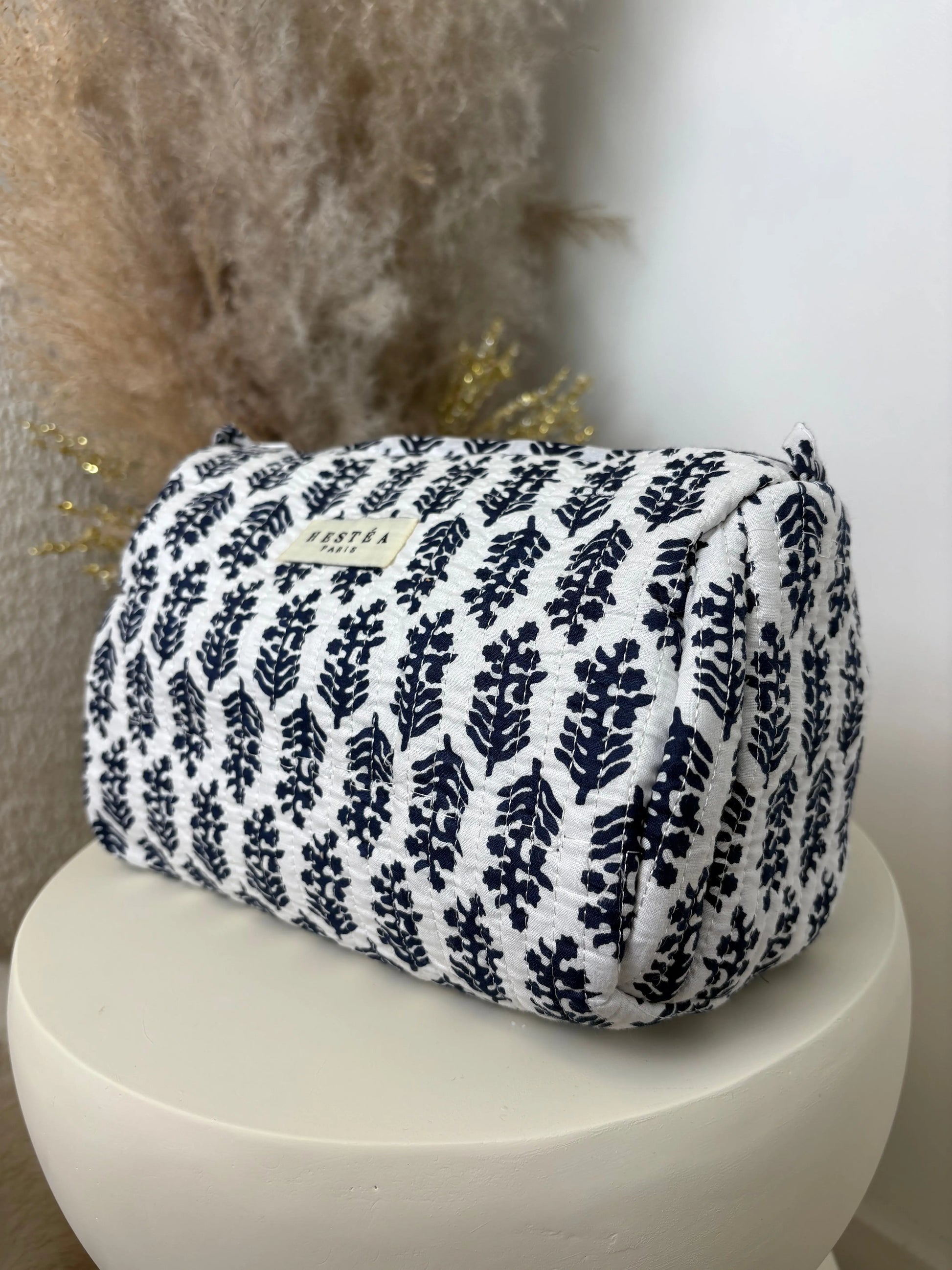 Trousse bohème Alba bleu foncé MaisonPerla Collection