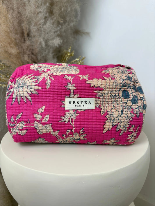 Trousse bohème Alba fuchsia MaisonPerla Collection