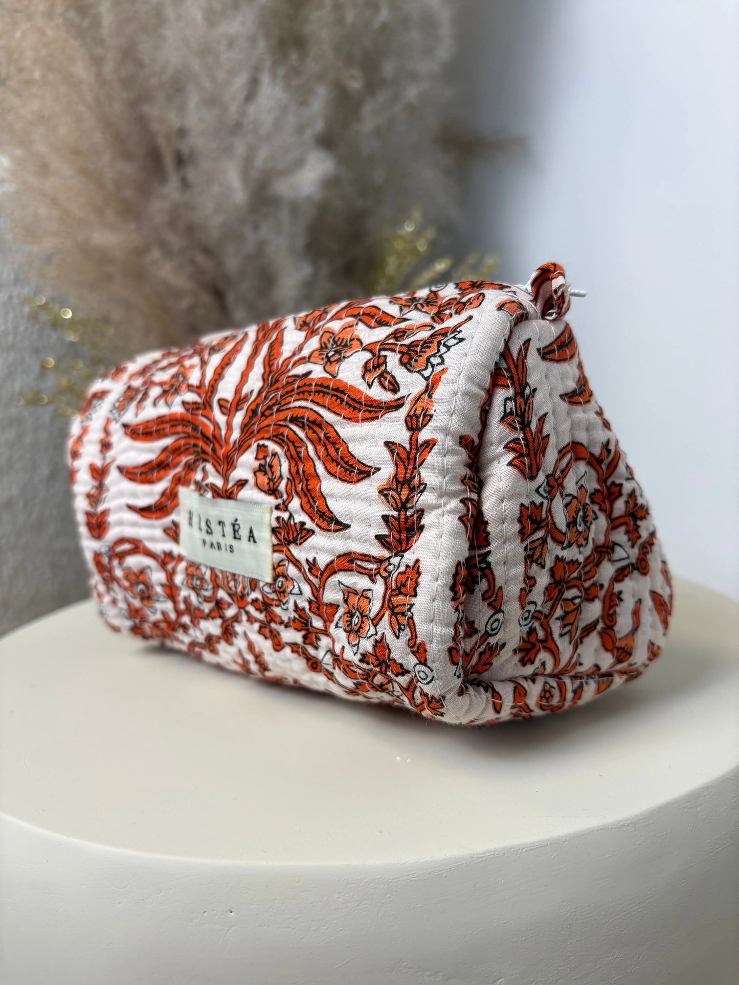 Trousse bohème Nina orange et blanche MaisonPerla Collection