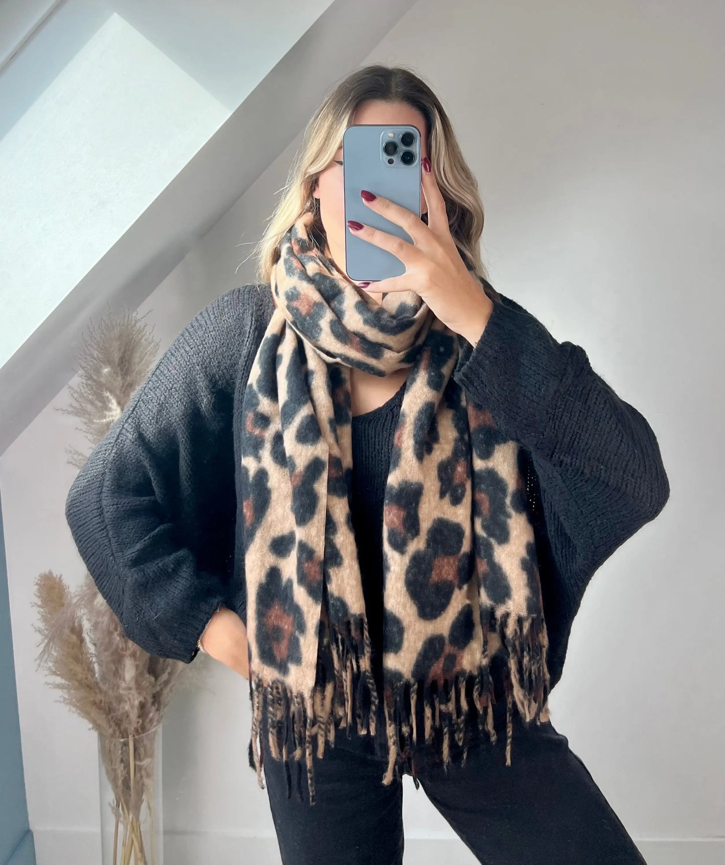 Écharpe Fluffy léopard MaisonPerla Collection