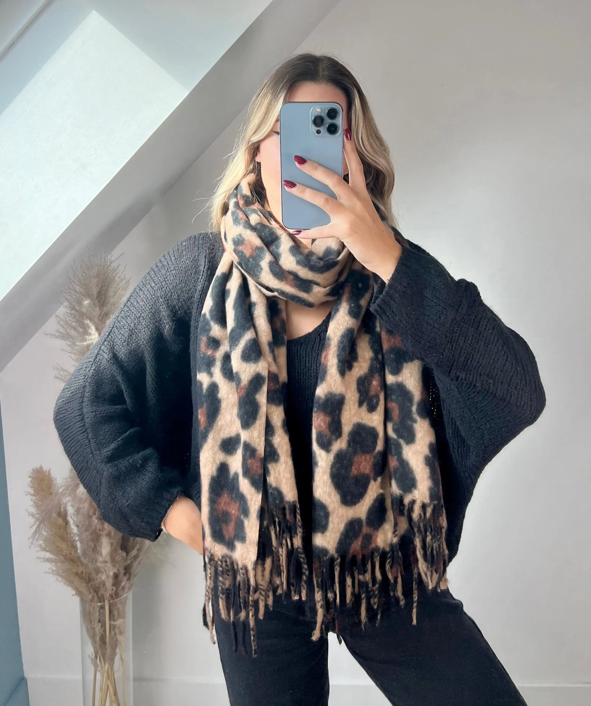 Écharpe Fluffy léopard MaisonPerla Collection