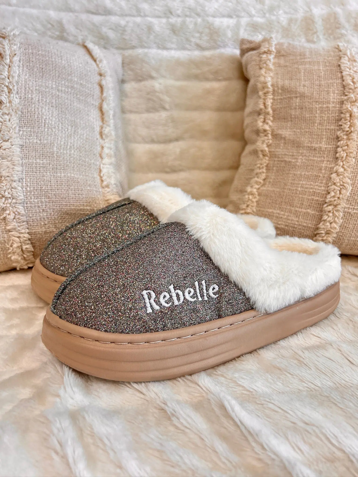 chaussons à paillettes MaisonPerla Collection